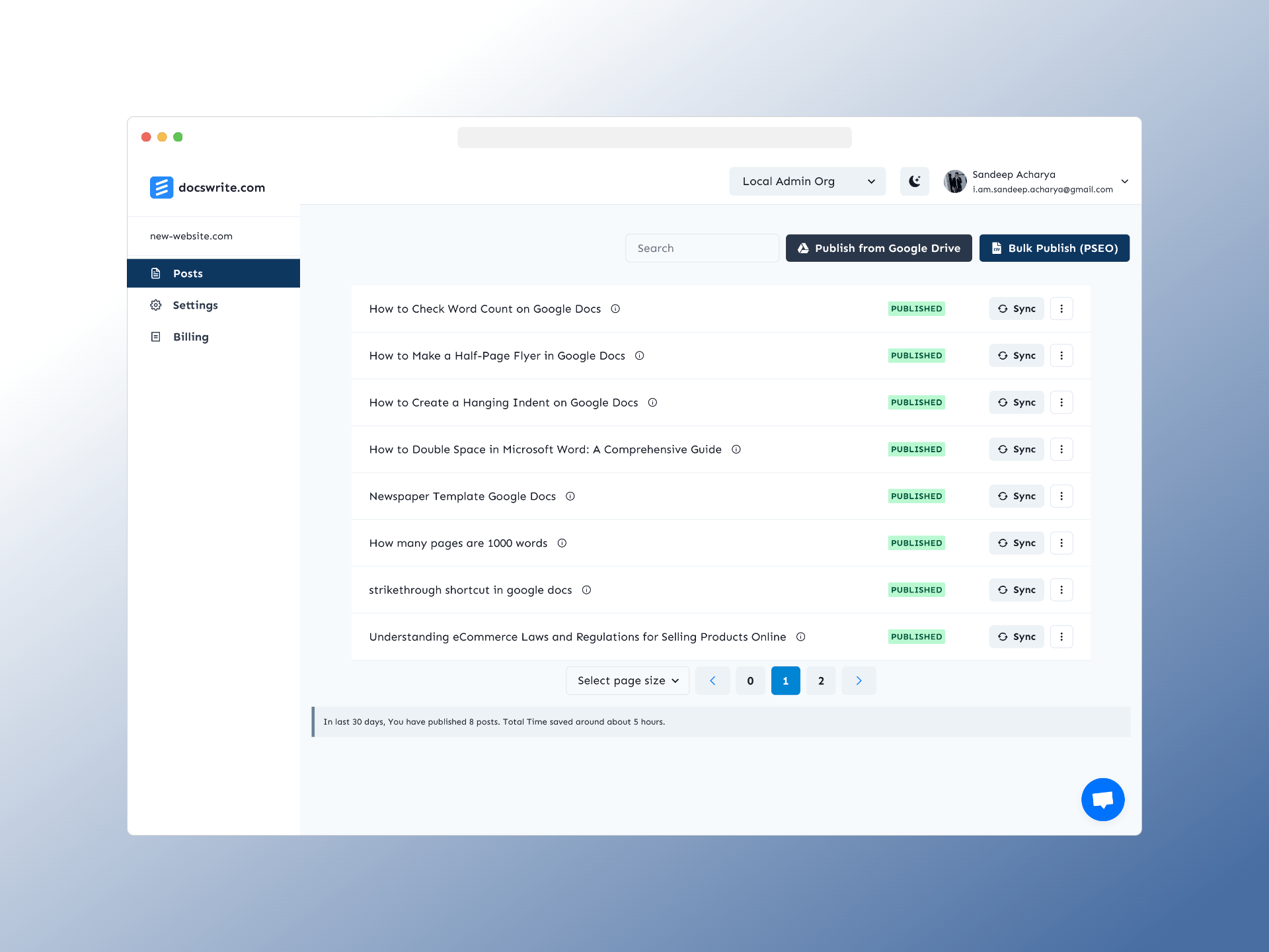 Docswrite Dashboard Image